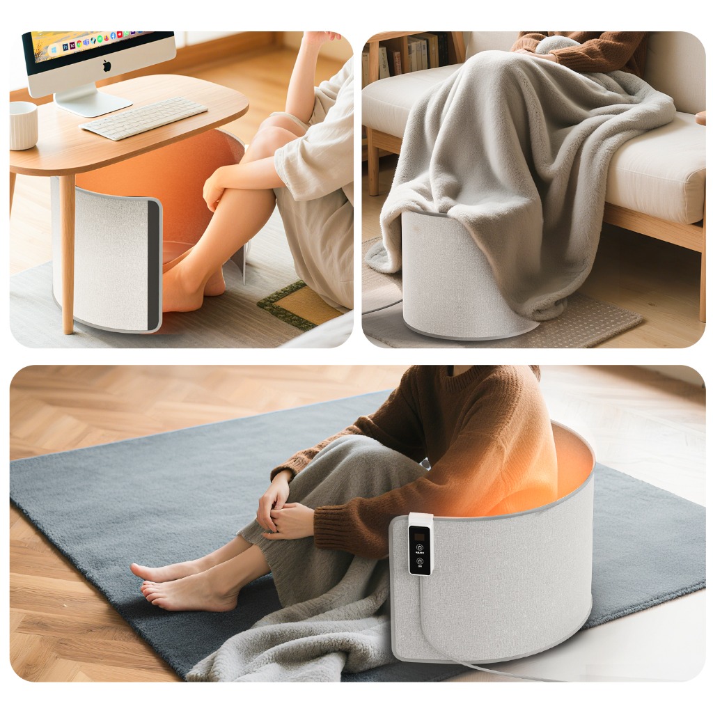 Use the leg heater anywhere - desk, sofa, floor
